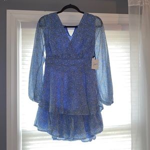 never worn blue long sleeve dress